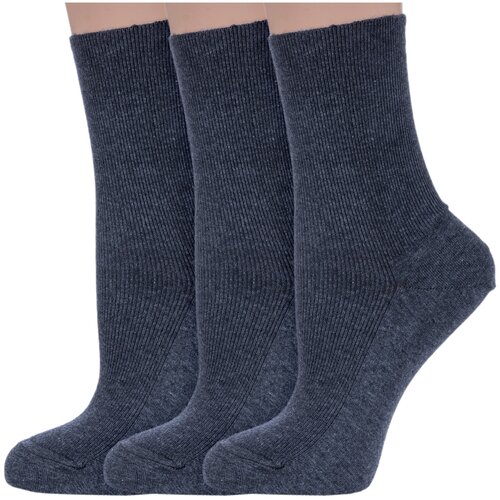 Комплект из 3 пар женских медицинских носков Dr. Feet (PINGONS) антрацит, размер 25