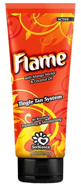 Sol bianca flame Крем для загара с маслом Манго,Кокос и tingle эффектом, 125 мл.