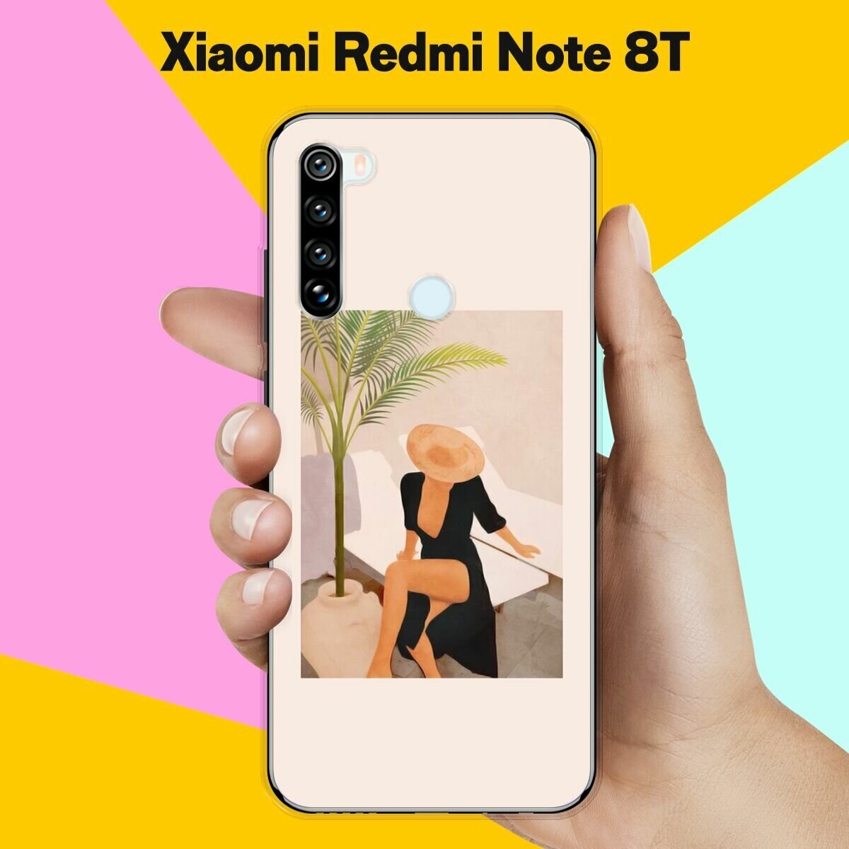 Силиконовый чехол на Xiaomi Redmi Note 8T Девушка в черном / для Сяоми Редми Ноут 8T