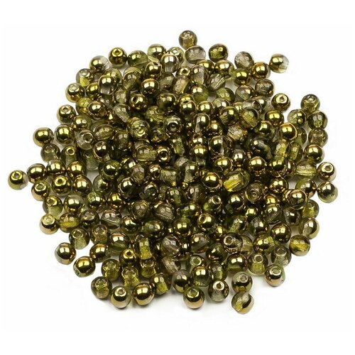 Стеклянные чешские бусины, круглые, Round Beads, 4 мм, цвет Crystal Sunny Magic Citrus, 200 шт.