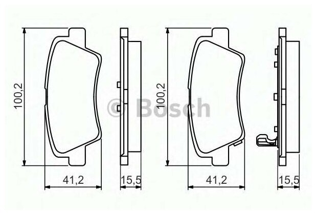 Колодки дисковые задние для soul 1.6i/crdi 09 Bosch 0986494557