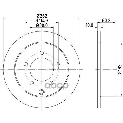 Диск Тормозной Зад (Черный) HELLA PAGID арт. 8DD355119-181