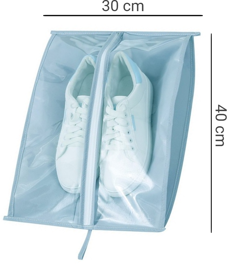 Защитный чехол для сменной обуви / Сумка для хранения вещей / Водонепроницаемый органайзер на молнии 40х30 см, голубой - фотография № 12