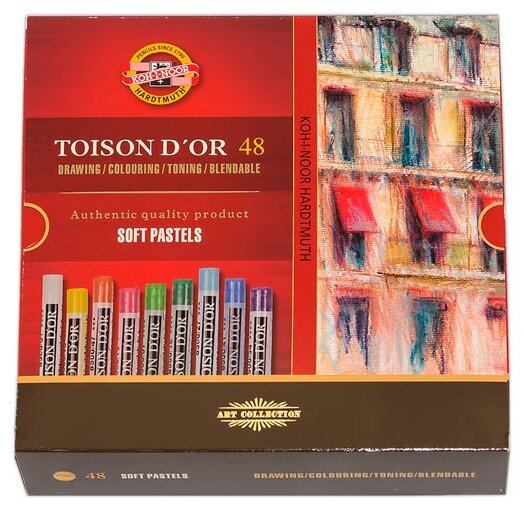 Пастель сухая художественная Toison d`Or Soft 8516, 48 цветов KOH-I-NOOR - фото №1
