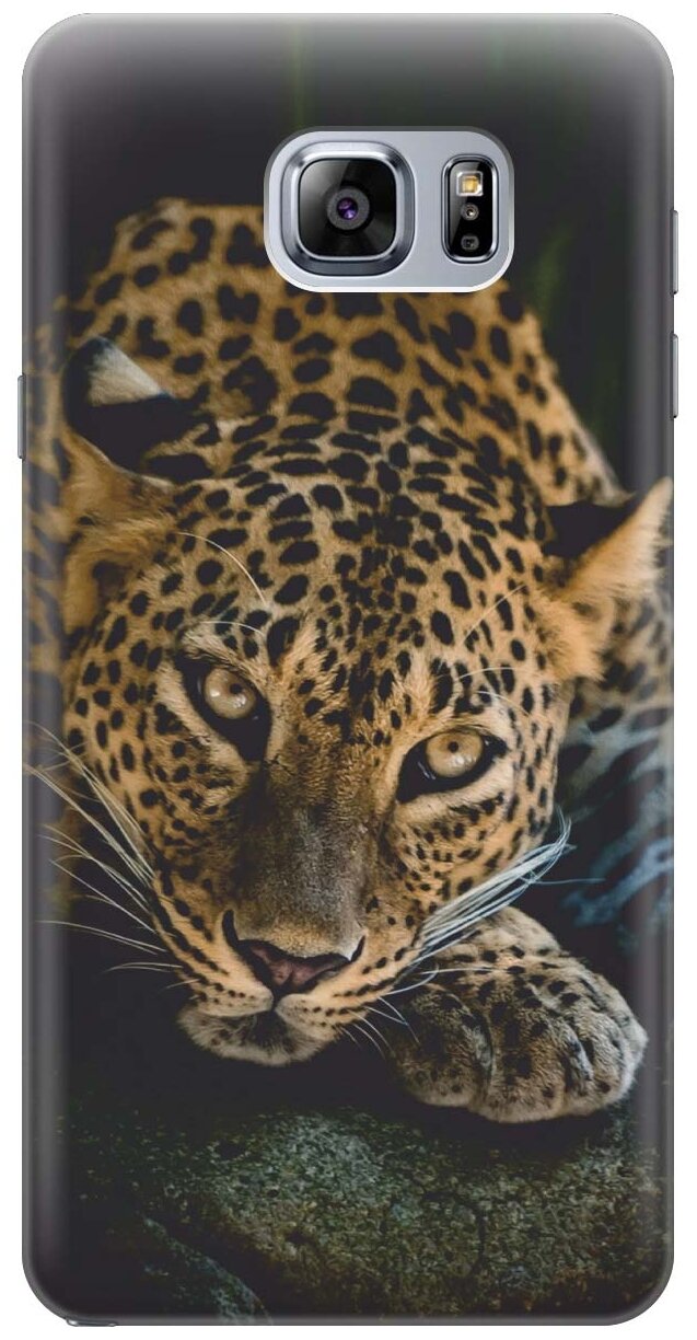 Ультратонкий силиконовый чехол-накладка для Samsung Galaxy Note 5 с принтом "Загадочный леопард"