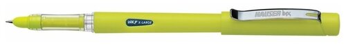 Набор перьевых ручек HAUSER Neon 12 шт, корпус желтого цвета, цвет чернил синий, 2 картриджа в комплекте