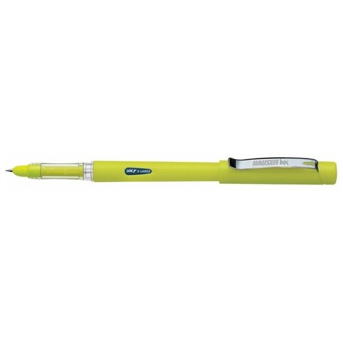 Набор перьевых ручек HAUSER Neon 12 шт, корпус желтого цвета, цвет чернил синий, 2 картриджа в комплекте