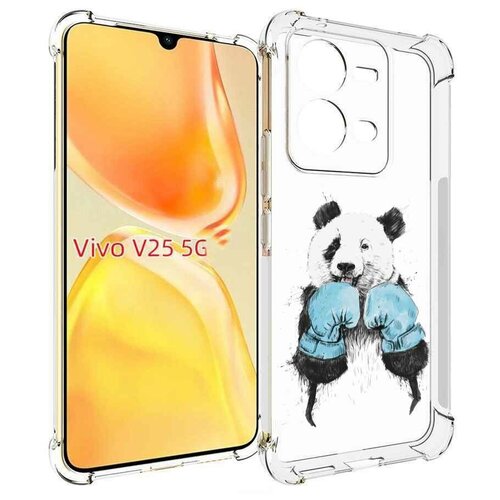 Чехол MyPads панда боксер для Vivo V25 5G / V25e задняя-панель-накладка-бампер чехол mypads панда единорог детский для vivo v25 5g v25e задняя панель накладка бампер