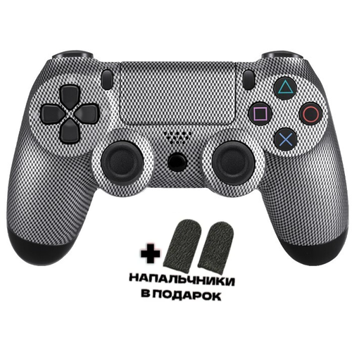 Геймпад беспроводной игровой джойстик для PlayStation 4, ПК, iOs, Android, Bluetooth, USB, WinStreak, Carbon Серебристый