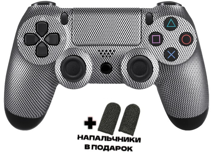 Геймпад беспроводной игровой джойстик для PlayStation 4, ПК, iOs, Android, Bluetooth, USB, WinStreak, Carbon Серебристый