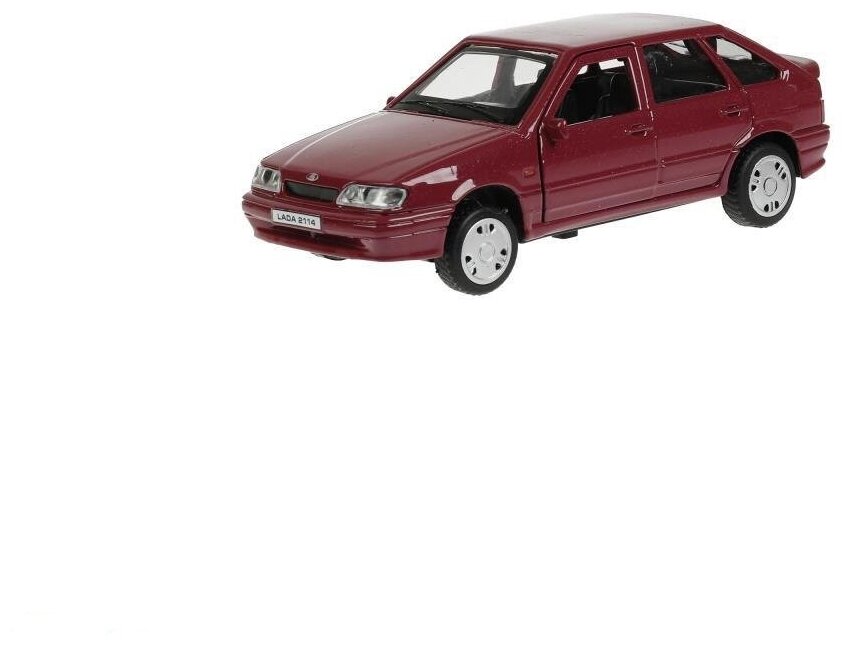 Модель Lada 2114 Samara фиолетовый 12см без света И звука Технопарк металл. инерц. откр. двери и багажник