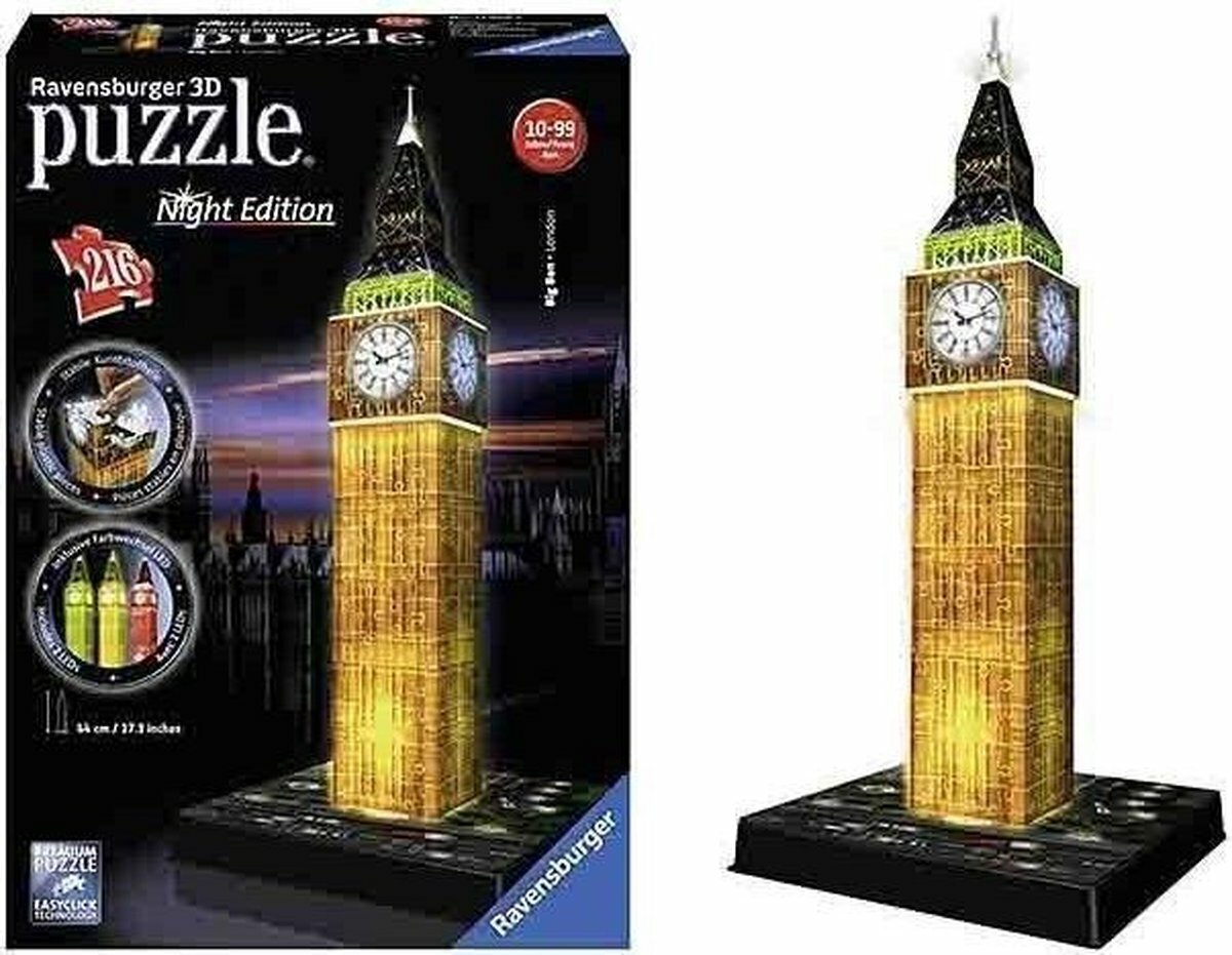 3D Пазл Ravensburger Ночной Биг-Бен 216 элементов - фото №17