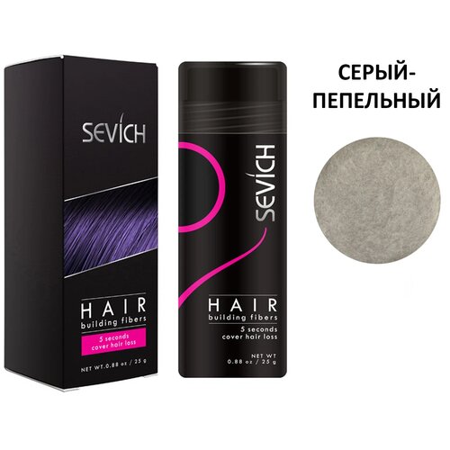 sevich загуститель волос набор hair building fibers насадка расчёска medium brown 25 г SEVICH Загуститель волос Hair Building Fibers, fibers gray , 25 мл, 25 г