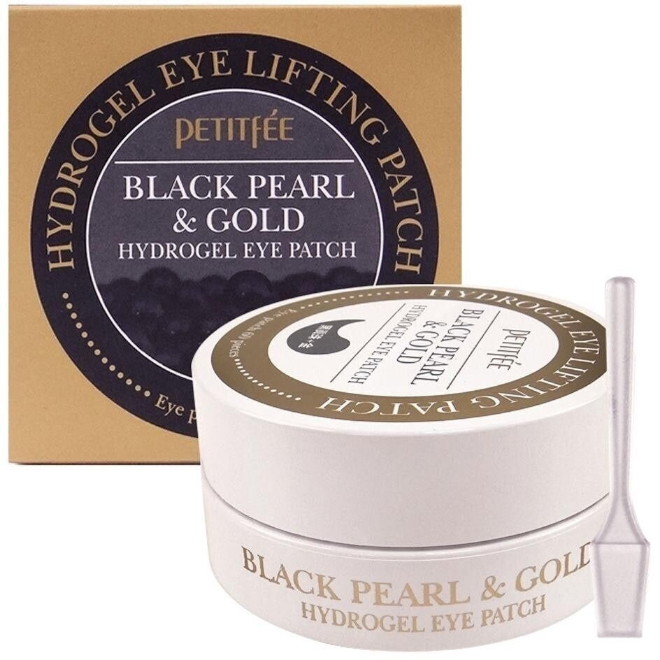 Petitfee Гидрогелевые патчи для глаз Black Pearl & Gold Eye Patch / Патчи для устранения темных кругов и отеков вокруг глаз petitfee 60 шт