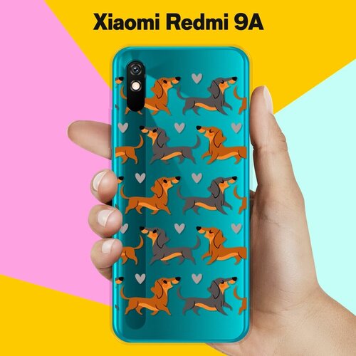 Силиконовый чехол на Xiaomi Redmi 9A Узор из такс / для Сяоми Редми 9А силиконовый чехол узор из такс на honor 9a