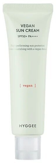 Веганский солнцезащитный крем Hyggee Vegan Sun Cream SPF 50+PA++++