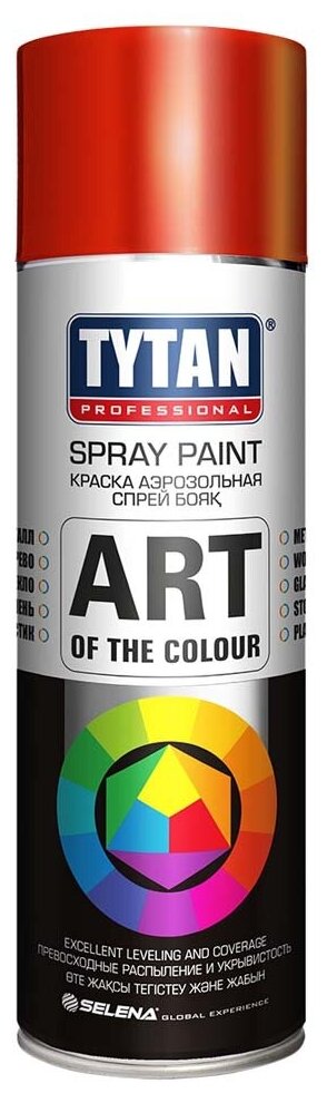 Аэрозольная краска Tytan Professional Art of the color, глянцевая, 400 мл, RAL 3020, красная