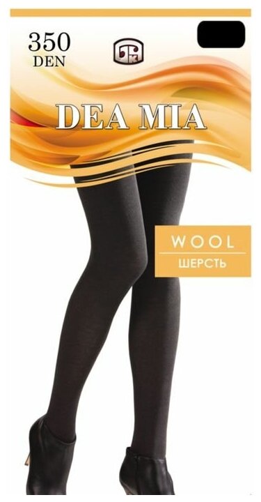 Колготки DEA MIA Шерстяные колготки женские DEA MIA WOOL 350 den теплые 6 XXL, черные. Сделано в Европе.