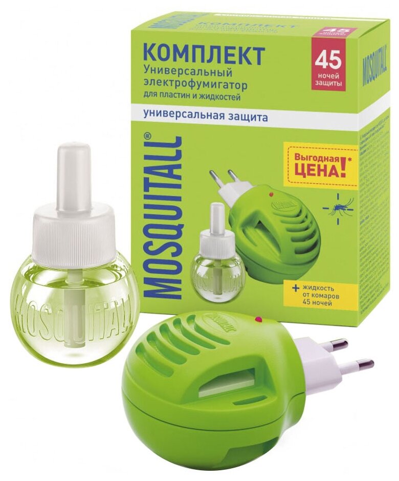 Электрофумигатор Mosquitall Универсальная защита, с жидкостью, 115 г (46 50056 49079 7 НШ)