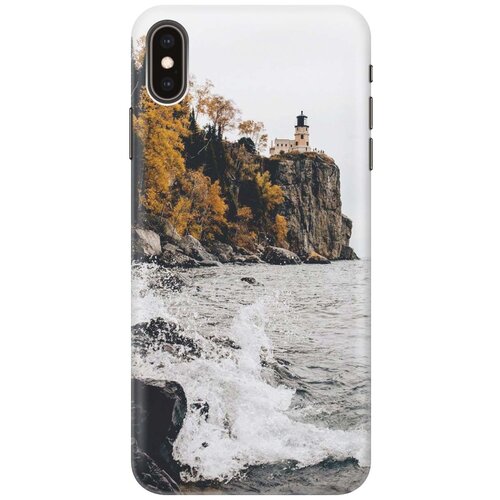 фото Gosso ультратонкий силиконовый чехол-накладка для apple iphone xs max с принтом "северный маяк"