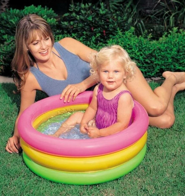 Детский бассейн Intex 61см/яркий надувной бассейн для детей до 3 лет/разноцветный - фотография № 5