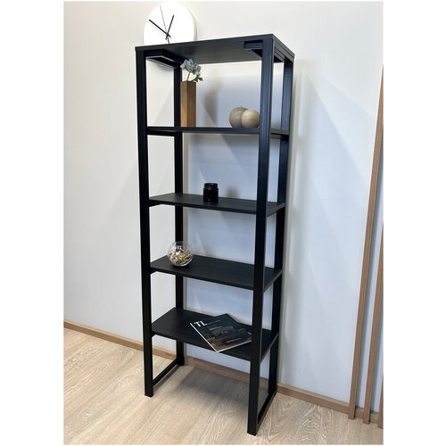 Стеллаж DUNE L (черный), книжный стеллаж, стеллаж торговый 60*163