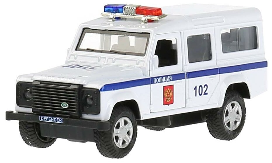 Модель машины Технопарк Land Rover Defender, Полиция, инерционная DЕFЕNDЕR-12РОL-WН