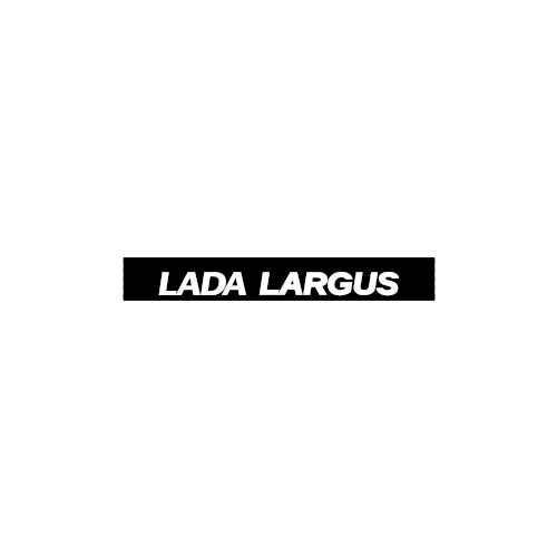 Наклейка полоса Lada Largus на лобовое стекло автомобилей Лада Ларгус белая на чёрном фоне
