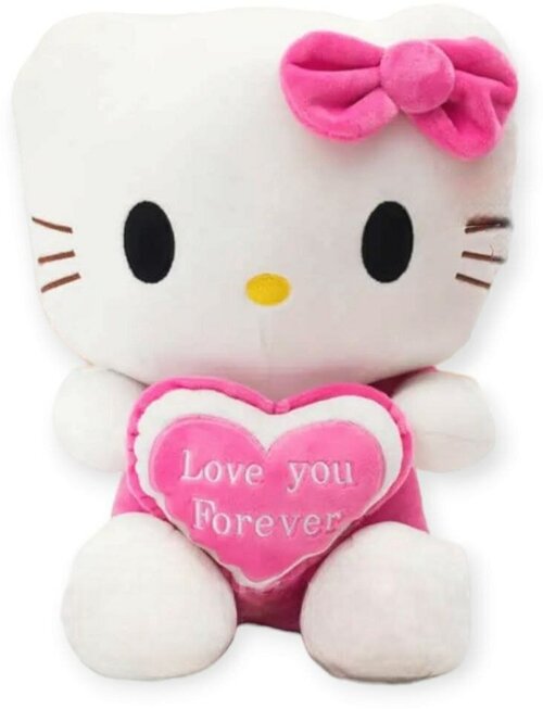 Мягкая игрушка Hello Kitty с бантиком и сердечком 30 см