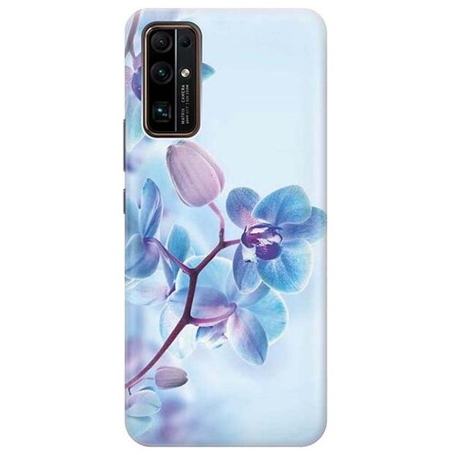 фото Ультратонкий силиконовый чехол-накладка для honor 30 с принтом "синий цветок на синем" gosso