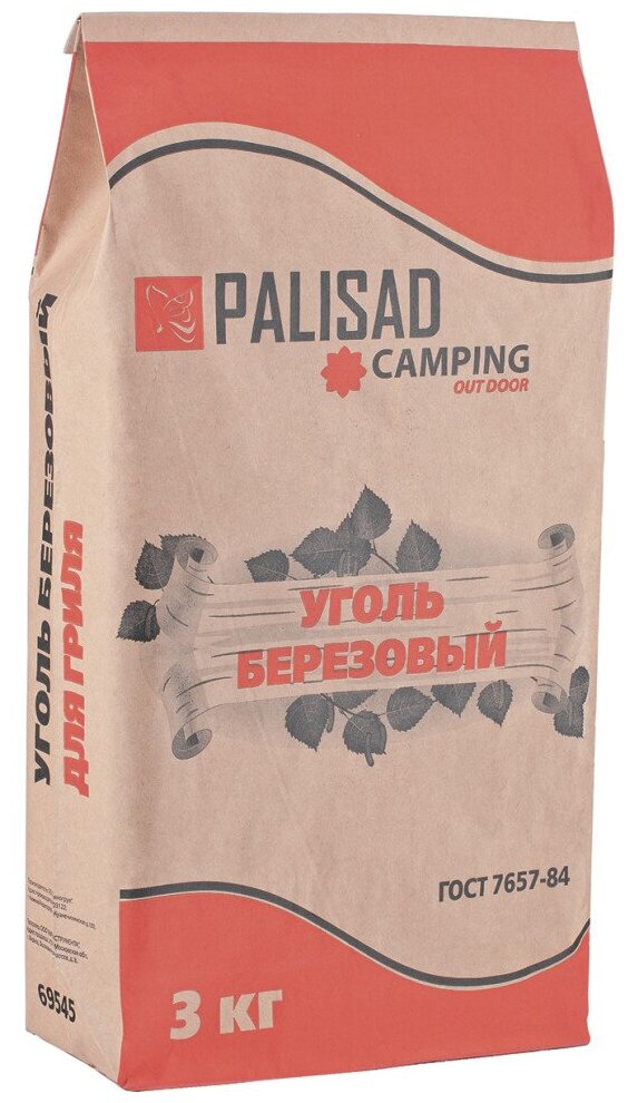 Уголь березовый, 3 кг Россия Camping Palisad