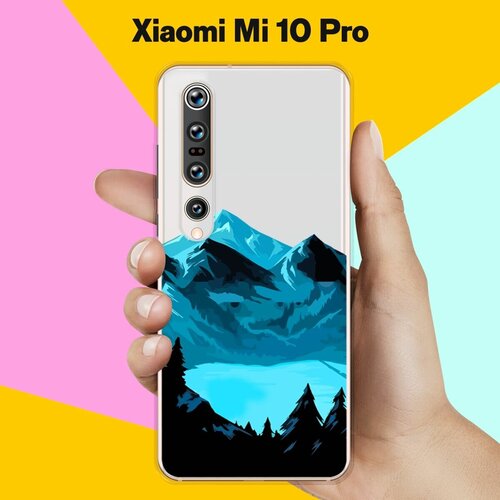 Силиконовый чехол Горы и озеро на Xiaomi Mi 10 Pro силиконовый чехол на realme 10 pro реалми 10 про горы арт 1 прозрачный