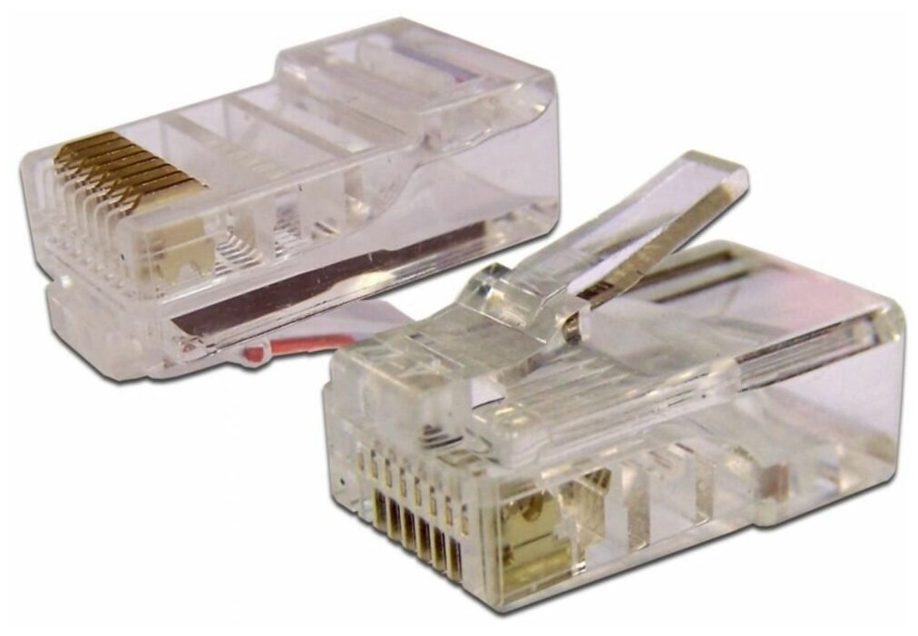 TWT Коннектор RJ-45 8P8C UTP Кат. 5e универсальный, 100 шт. в упак. PL45-8P8C