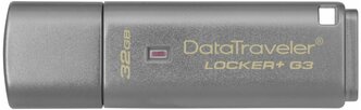 Флешка Kingston DataTraveler Locker+ G3 32 GB, 1 шт., серый