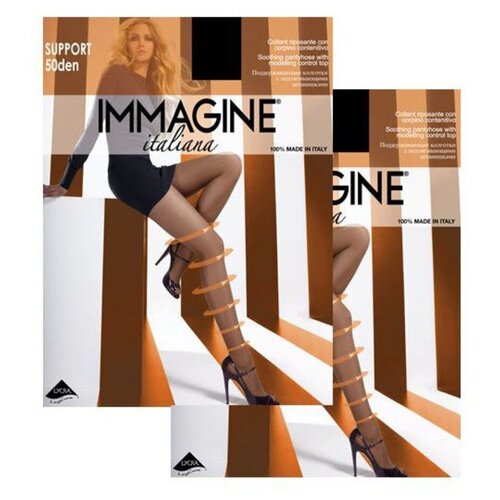 фото Колготки immagine support press, 50 den, с шортиками, 2 шт., размер 2, черный