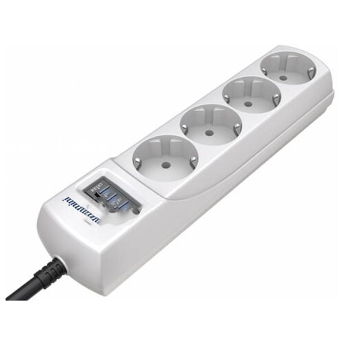 сетевой фильтр zis pilot mini 4 sockets 3m white 128 Сетевой фильтр Zis Pilot Mini 4 Sockets 3m White 128