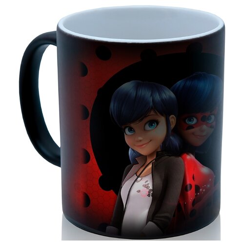 фото Кружка хамелеон две девочки на красном, хороший подарок drabs