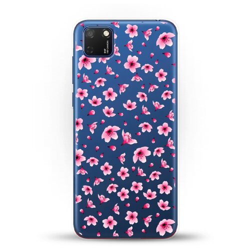 фото Силиконовый чехол цветы розовые на huawei y5p andy & paul