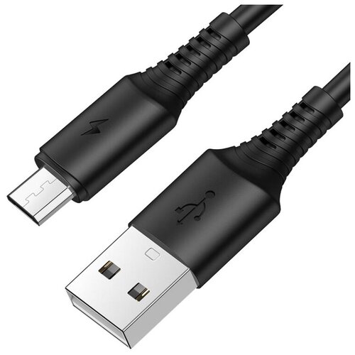 Кабель Borofone BX47 Coolway USB - Micro-USB, 1 м, 1 шт., черный usb кабель для apple 2a borofone bx47 белый