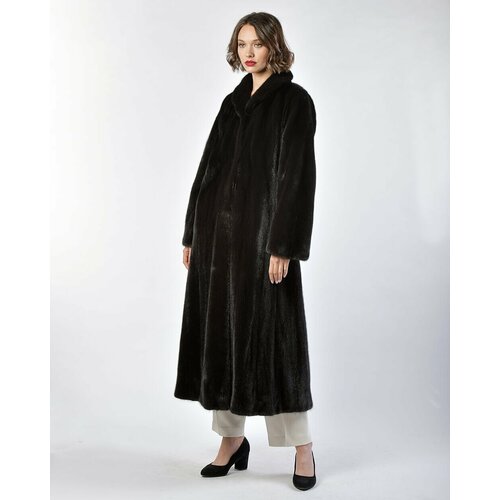Пальто Manakas Frankfurt, норка, силуэт свободный, карманы, размер 38, черный