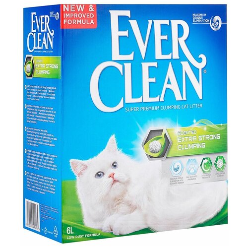 Комкующийся наполнитель Ever Clean Extra Strong Clumpin Scented, 12л white sand extra strong наполнитель комкующийся для туалета кошек экстра без запаха 10 л