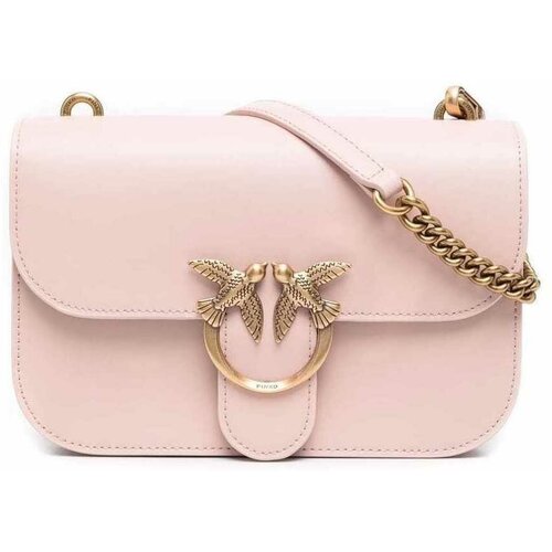 сумка pinko mini love bag half moon chinese new year white Сумка кросс-боди Pinko, фактура гладкая, розовый
