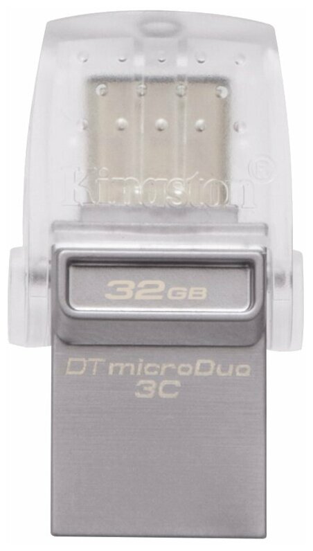 Флешка Kingston DataTraveler microDuo 3C 32 GB, серебристый