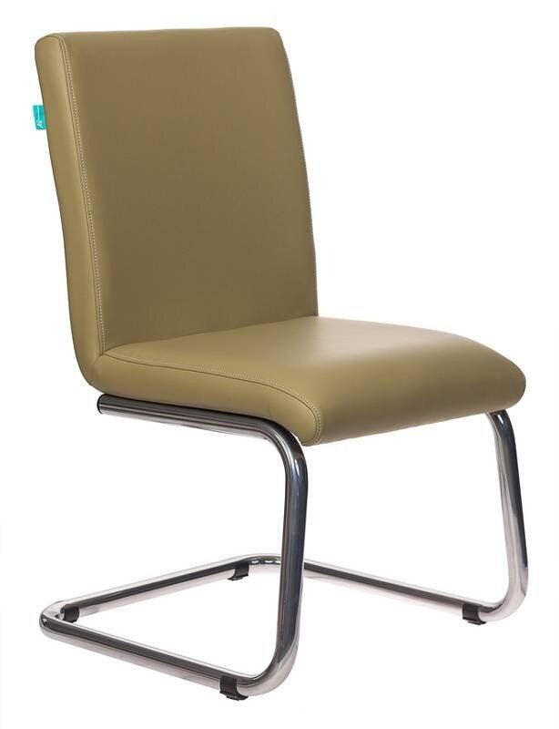 Кресло CH-250-V зеленый эко.кожа полозья металл хром / Кресло для посетителей, ресепшена, дома
