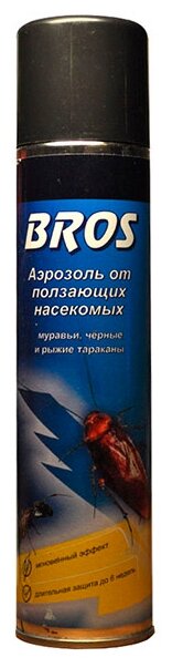 Аэрозоль BROS от ползающих насекомых, 450 г, 400 мл, синий