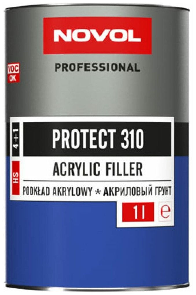 Акриловый грунт PROTECT 310 4+1 1л белый NOVOL + Отвердители H5520 PROTECT 300,310,350 0,25 л NOVOL