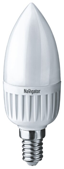 Лампа светодиодная (LED) "онлайт" C37 свеча 06W 4000 К E14, матов., ХОЛ. Свет (10/100) 71 629