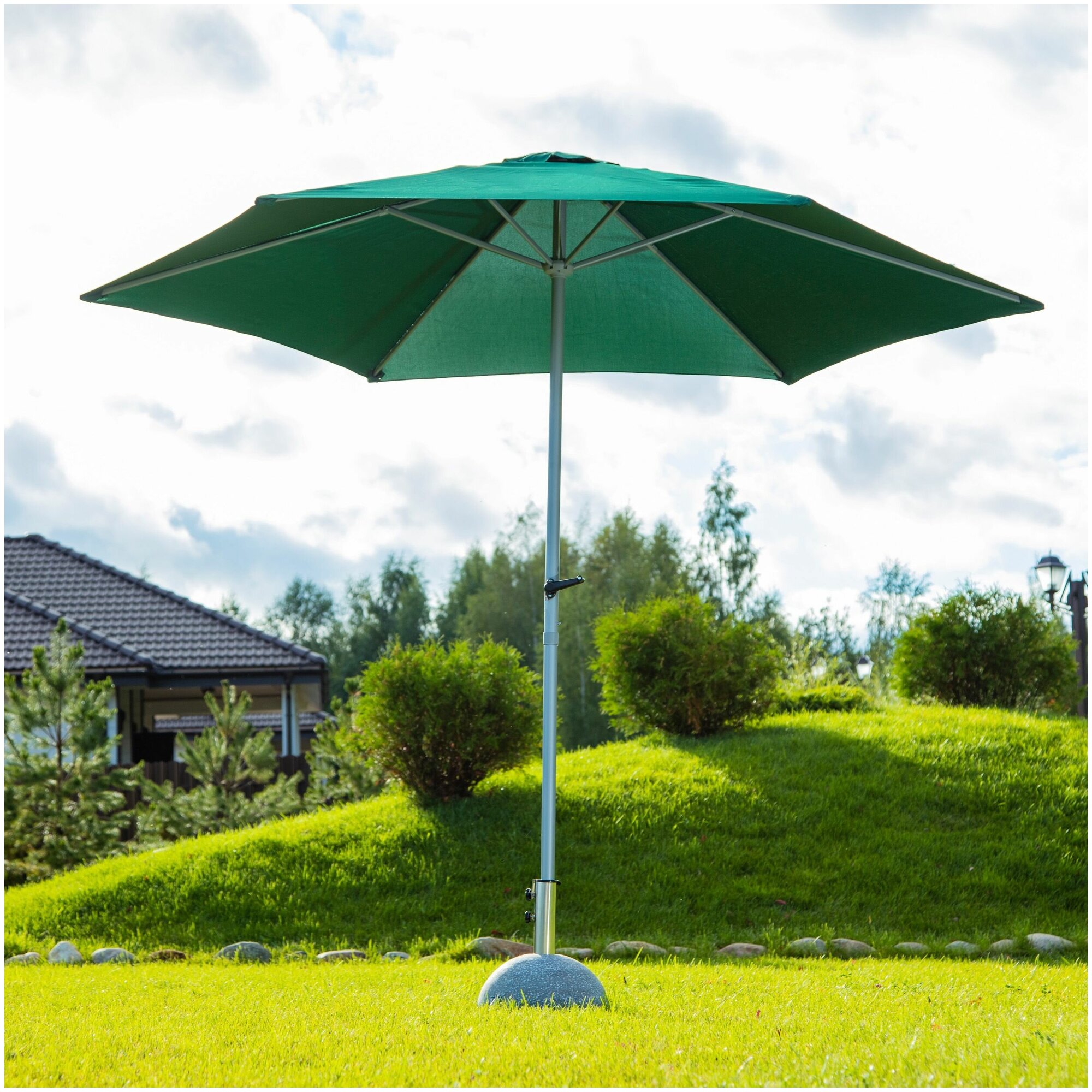 Зонт садовый Eufolal зеленый 270 х 230 см - фотография № 8