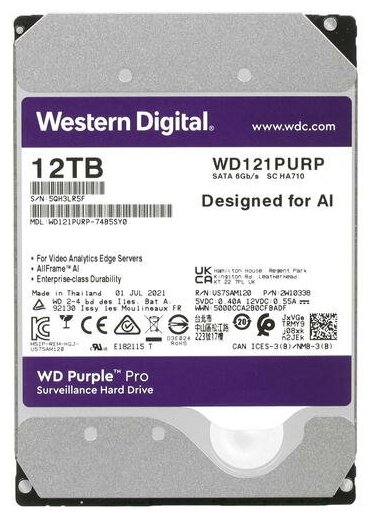 Жесткий диск WD Purple Pro , 12ТБ, HDD, SATA III, 3.5" - фото №2