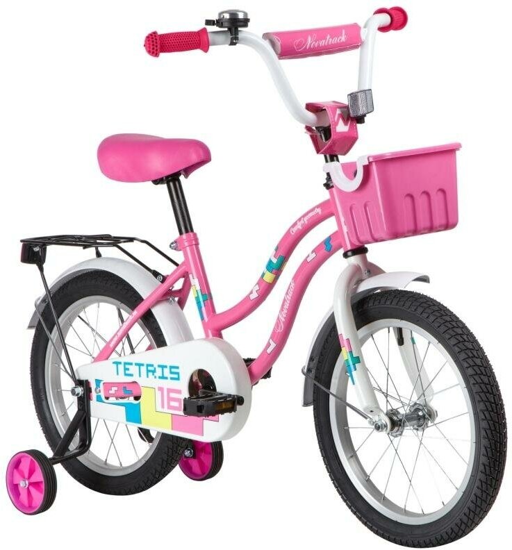 Детский велосипед Novatrack Tetris 20 (2020) розовый в собранном виде
